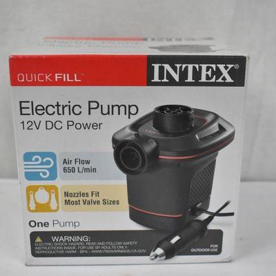 Electric Air Pump by Intex, 12V DC Power Quick Fill - New