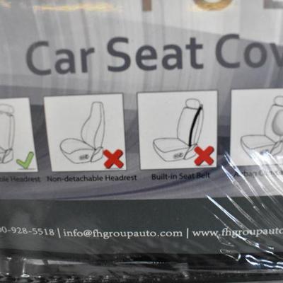 PU Leather Car Seat Covers, Gray - New