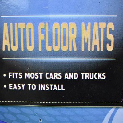 4 piece Auto Floor Mats, Blue & Black, Anti Slip, by BDK - New