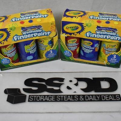 2 packages Crayola Washable Finger Paint Sets - New
