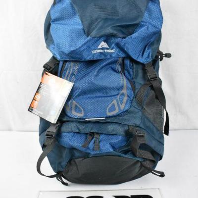 Ozark Trail Hiking Backpack Eagle, 40L Capacity, Blue - New, $35 Retail