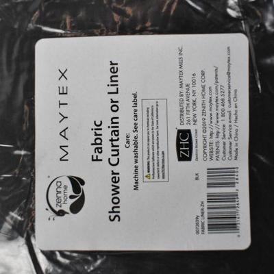 2 Black Water Repellent Fabric Shower Curtain or Liners - New