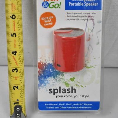 Rechargeable Portable Speaker, Red - New