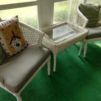 Wicker patio set