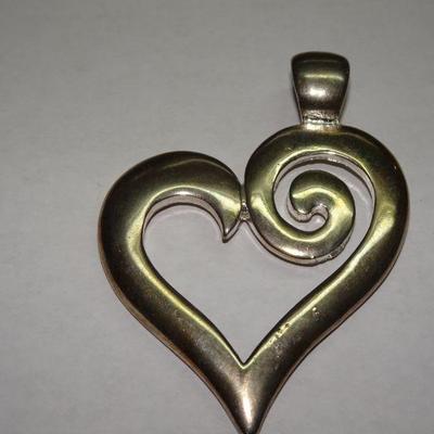 Silver Tone Heart Pendant