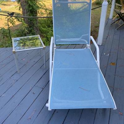 Lot # 890 Lounge Chair with Glass top table 