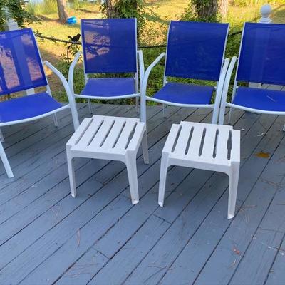 Lot # 891 Set of four Chairs with end tables 
