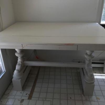 Lot # 906 Antique White Painted Desk/ Table 