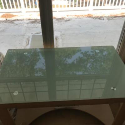 Lot # 907 Glass Top Desk 