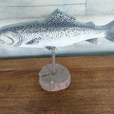 Wood fish carving