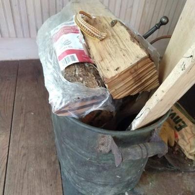 Old roaster & firewood