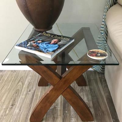Glass and wooden end table $57
23 X 29 X 24