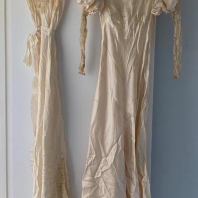 Lot #913 Victorian Wedding Dress and Slip 