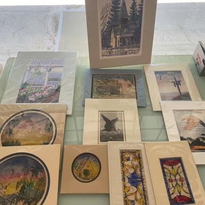 Lot # 931 Signed Matted Prints 