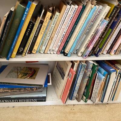 Lot # 935 Large White Bi-Fold Door Bookshelf with Art Books 