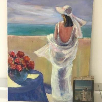 Lot # 1258 Artwork Woman gazing off in  the distance