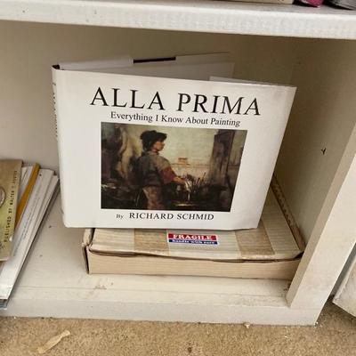 Lot # 937 Large White Bi-Fold Door Bookshelf with Books 