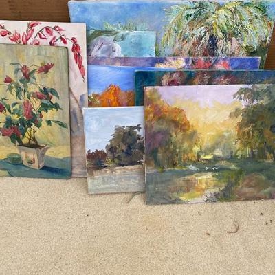 Lot # 939 Lot of Original Oil and Watercolor Paintings 