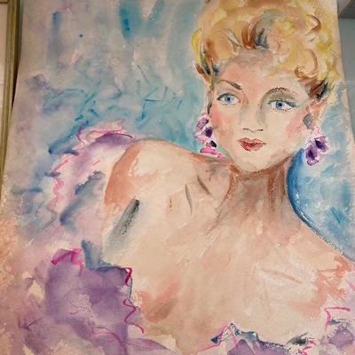 Lot # 942 Large Lot of Original Watercolor, Pastel Art 