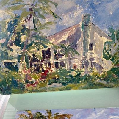 Lot # 945 Original Art with Palm Trees 