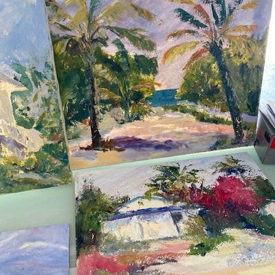 Lot # 945 Original Art with Palm Trees 
