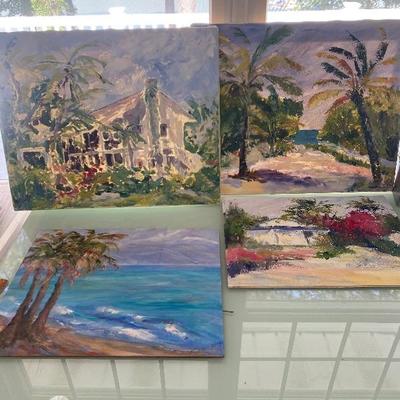 Lot # 945 Original Art with Palm Trees 
