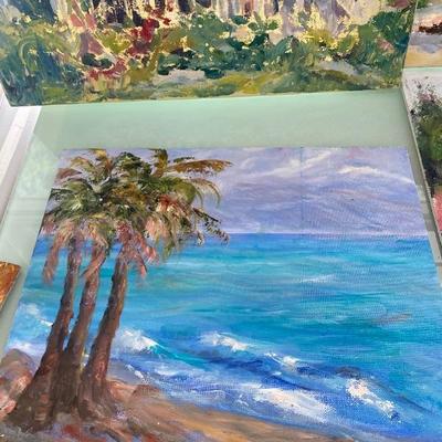 Lot # 945 Original Art with Palm Trees 