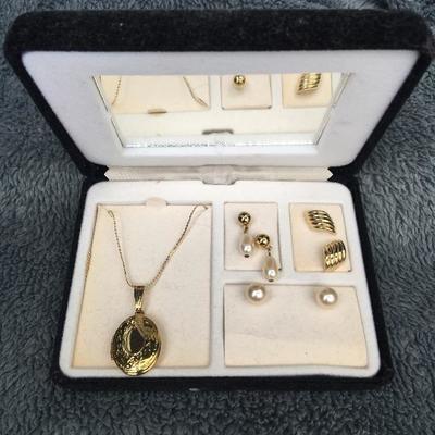 Vintage Gold Jewelry Collection with Locket