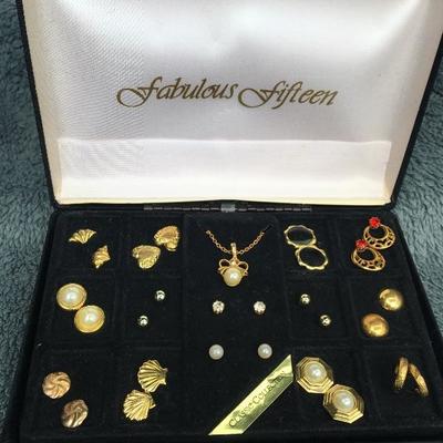 Collection of 15 Pairs of Gold Earrings