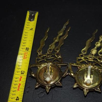 1980's Clip Dangle Outer-space Style Earrings, Very Cool! 