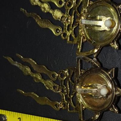 1980's Clip Dangle Outer-space Style Earrings, Very Cool! 