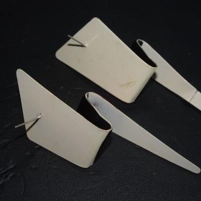 1980's Punk rock Lighting Bolt Earrings, Neon, Post earrings