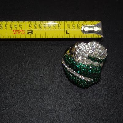 Emerald Green Rhinestone Stretchy Ring, Elegant, Perfect for New Years Eve