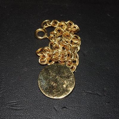 Gold Tone Charm Bracelet, Elk Charm 