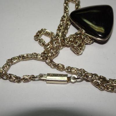 Small Triangle Victorian Style Cameo Pendant Necklace