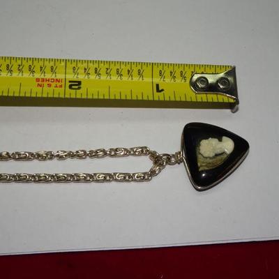 Small Triangle Victorian Style Cameo Pendant Necklace