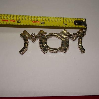 MOM Rhinestone Pen, Brooch 