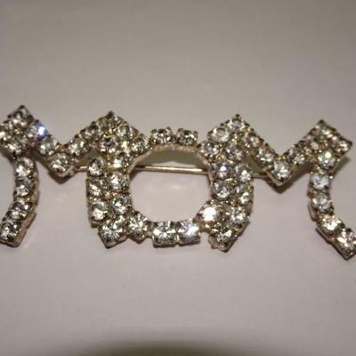 MOM Rhinestone Pen, Brooch 