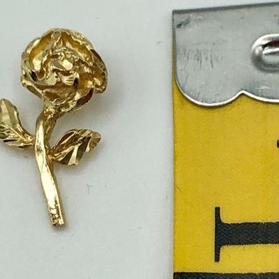 14k Yellow Gold Rose Pendant