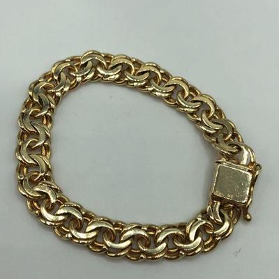 14k Double Loop Link Bracelet