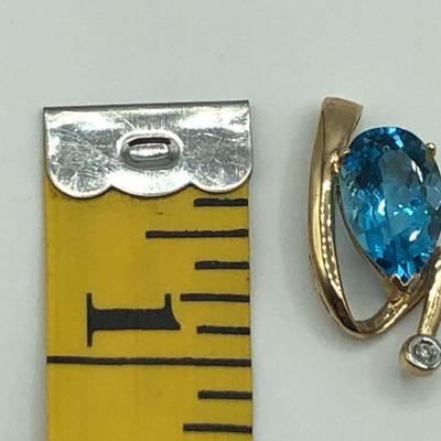 Pear Shaped Blue Topaz Pendant Necklace