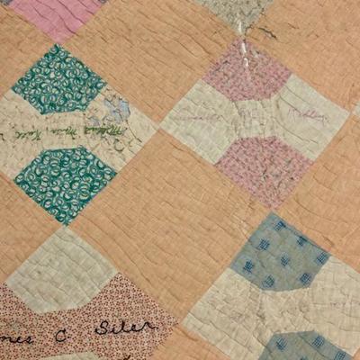 Vintage Friendship Sisters Family Names Quilt