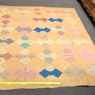 Vintage Friendship Sisters Family Names Quilt