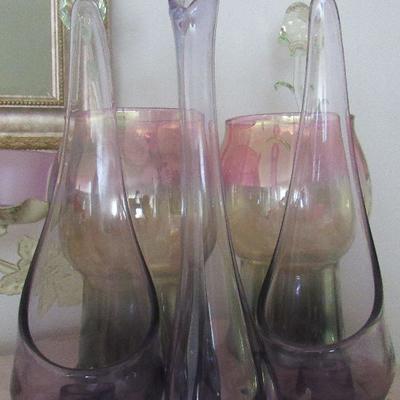 Lot 15- Large lot of Lilac Crystal & Iridescent glass 