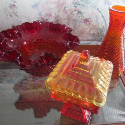 Lot 27 - Beautiful Red Iridescent Glass