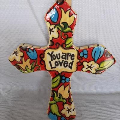 You are loved! Ceramic cross
