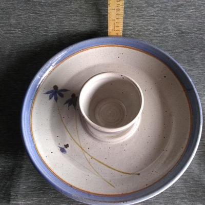 Serving chip and dip platter and bowl