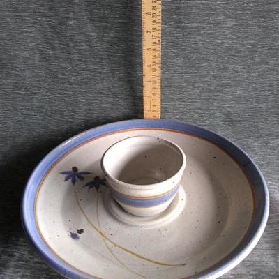 Serving chip and dip platter and bowl