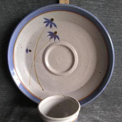 Serving chip and dip platter and bowl