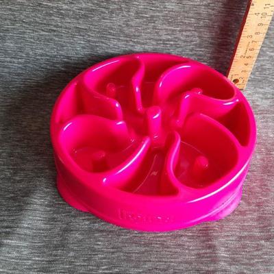 Pink food dish